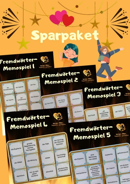 Sparpaket Fremdwörter-Memospiele