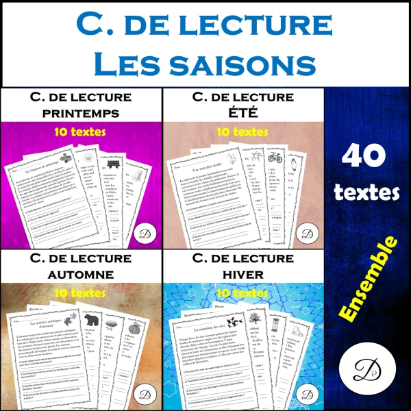 Compréhension de lecture - Les saisons (40 textes)