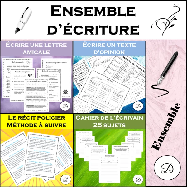 Ensemble d'activités d'écriture