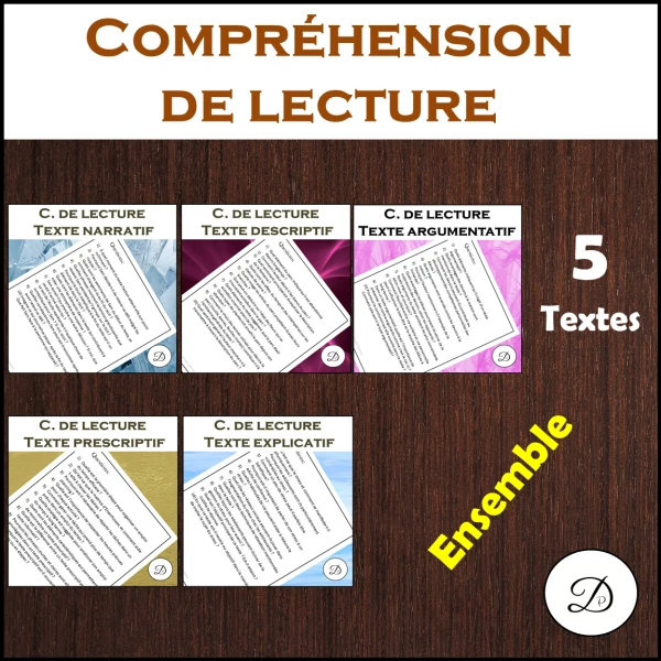 Compréhension de lecture - 5 textes