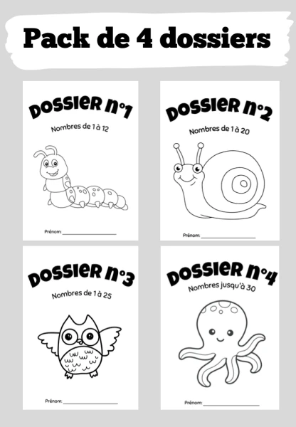 Pack 4 dossiers de maths