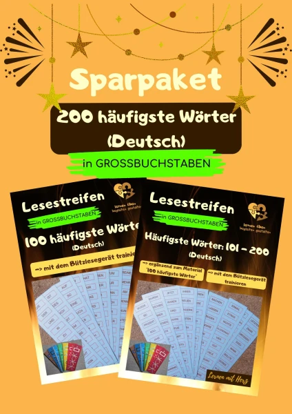 Sparpaket: 200 häufigste Wörter (in Grossbuchstaben)