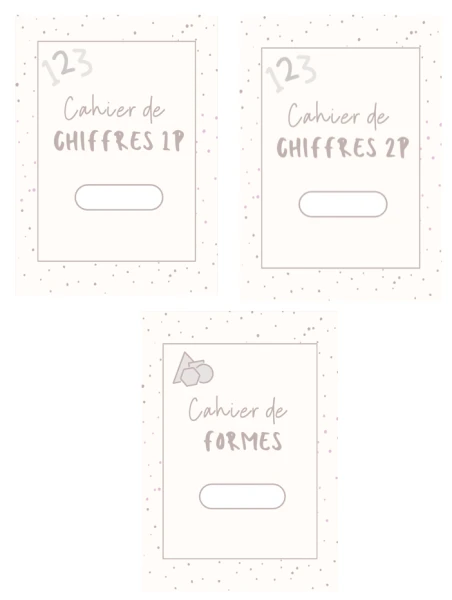 Cahiers de chiffres 1P + 2P et cahier de formes