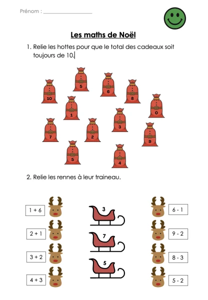 Maths de Noël - 3 niveaux