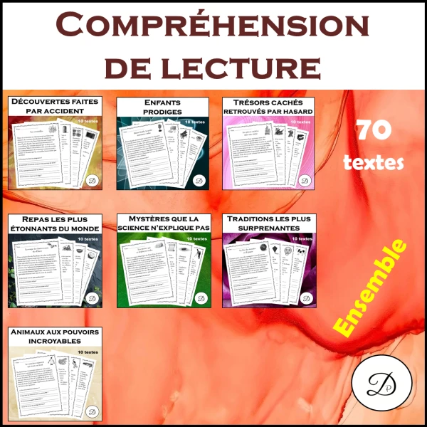 Compréhension de lecture - 70 textes