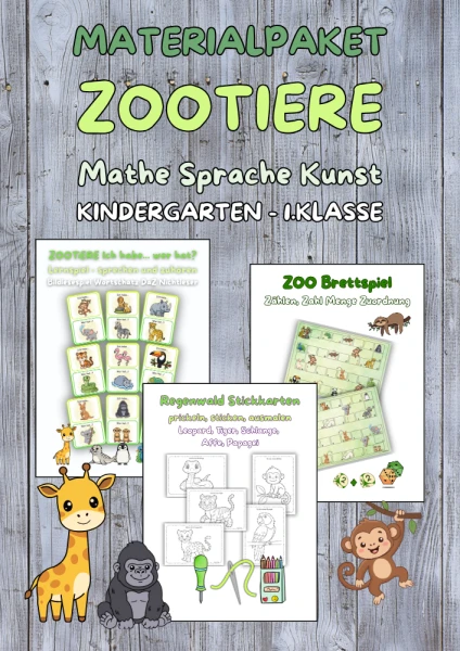 Kit pédagogique « Animaux de zoo, animaux sauvages, forêt tropicale »