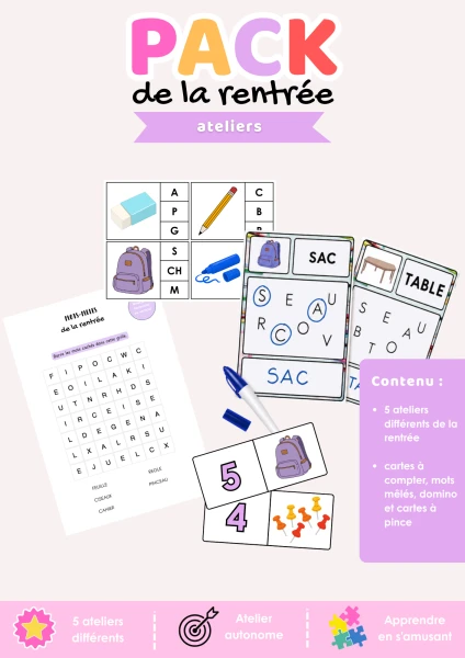 Pack d'ateliers sur le thème de la rentrée