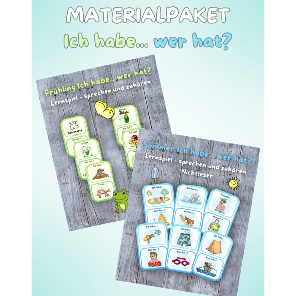 🌷🌞🍁J'ai... qui en a ? Jeu linguistique pour les enfants qui ne savent pas encore lire - Kit de matériel pour enrichir le vocabulaire
