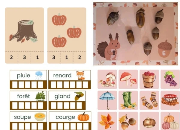 Jeux et ateliers sur l'automne