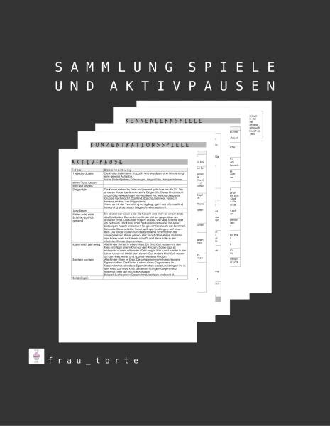 Sammlung Spiele und Aktivpausen