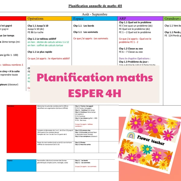 4H Planification maths ESPER