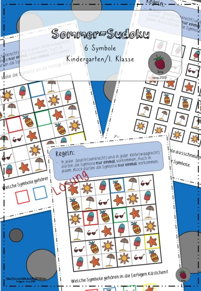 Sommersudoku - mit Bildern statt Zahlen