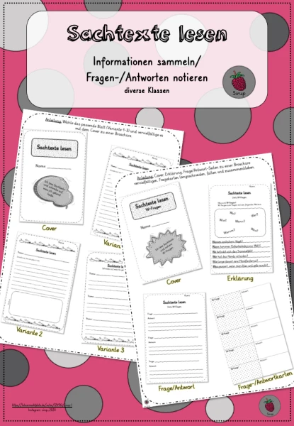 Sachtexte lesen - Informationen sammeln / Fragen-/Antworten