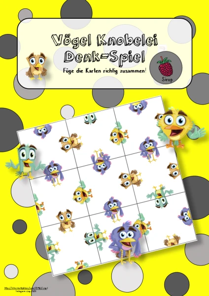 Vögel Knobelei - Denkspiel