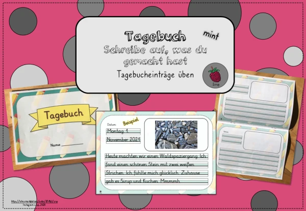 Tagebuch mint - Schreibe auf, was du gemacht hast