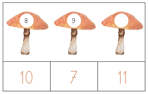 Suite numérique (0-10) - Les champignons