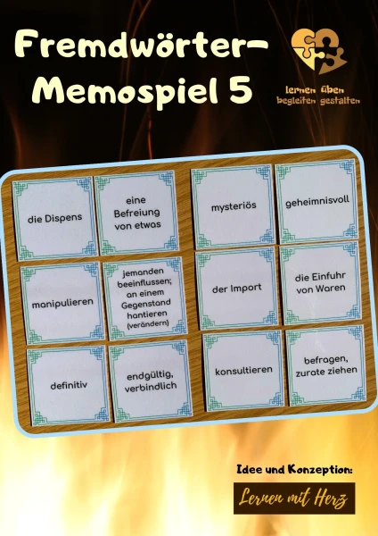 Fremdwörter-Memospiel 5 (Wortschatz)