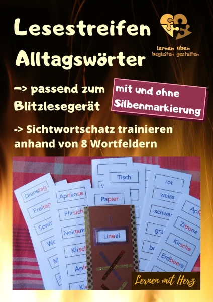 Alltagswörter - Sichtwortschatz mit Lesestreifen trainieren