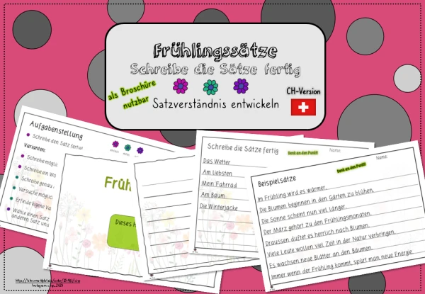 Frühlingssätze - Schreibe die Sätze fertig
