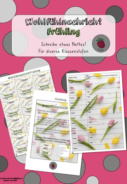 Wohlfühlnachricht Frühling - Schreibe etwas Nettes!