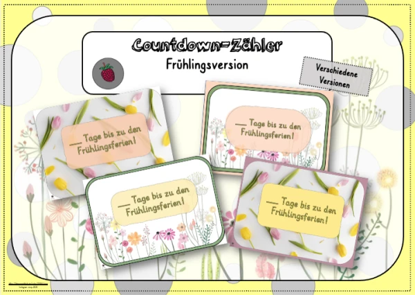 Countdown Frühling (Tage bis zu den Frühlingsferien)