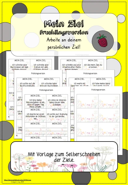 Mein Ziel (Frühlingsversion) - Zielkärtchen