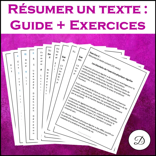 Résumer un texte - Guide + Exercices corrigés