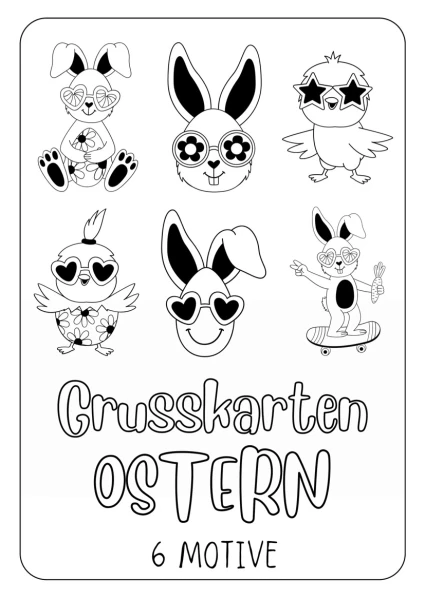 Ostern - Ausmalbilder & Grusskarten