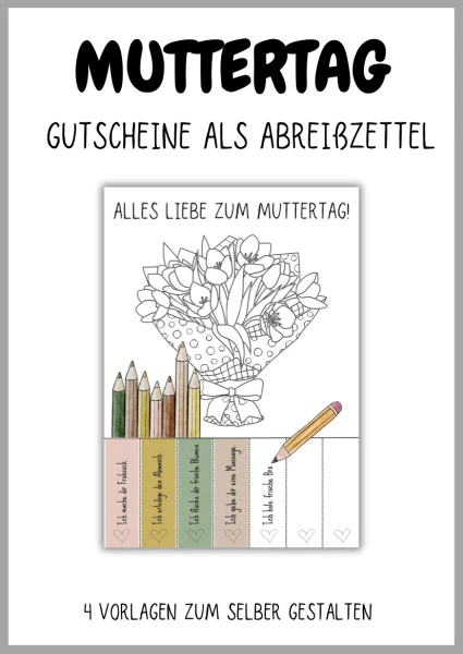 Muttertagsgeschenk: Gutscheine mit Abreisszettelchen