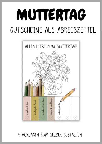 Muttertagsgeschenk: Gutscheine mit Abreisszettelchen