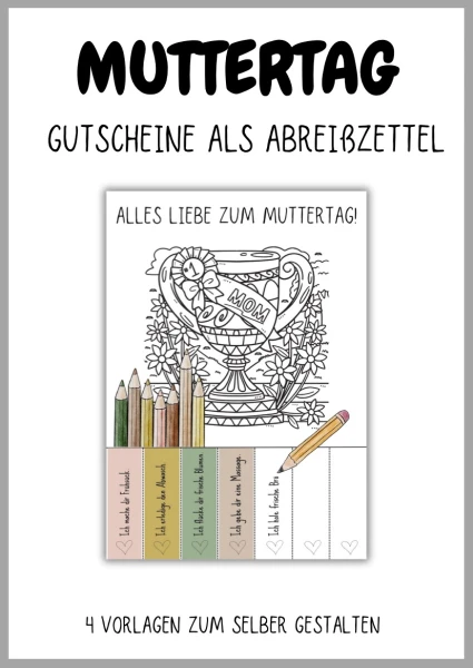 Muttertagsgeschenk: Gutscheine mit Abreisszettelchen