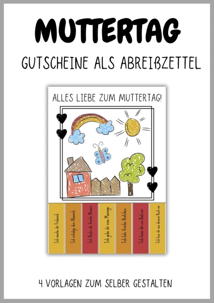 Muttertagsgeschenk: Gutscheine mit Abreisszettelchen