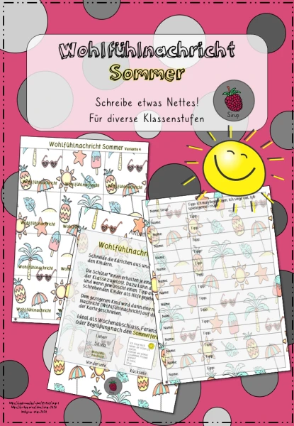 Wohlfühlnachricht Sommer - Schreibe etwas Nettes!
