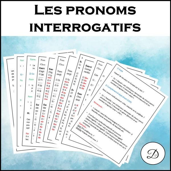 Pronoms interrogatifs - Explications et exercices