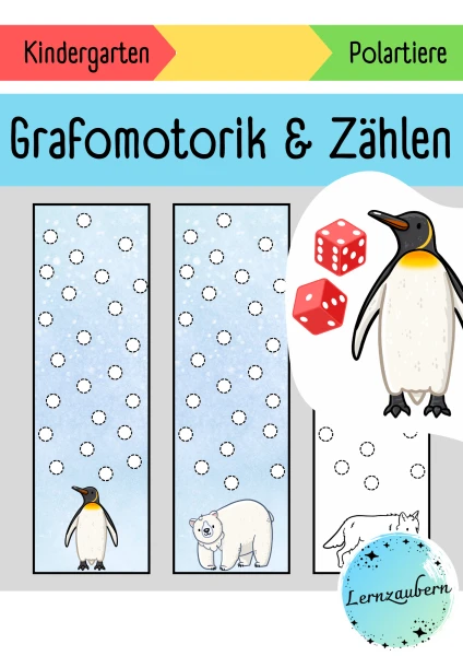 Grafomotorik und Zählen (Polartiere)