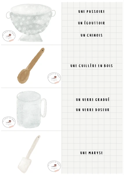 Français 5-6P - La recette - Memory Ustensiles