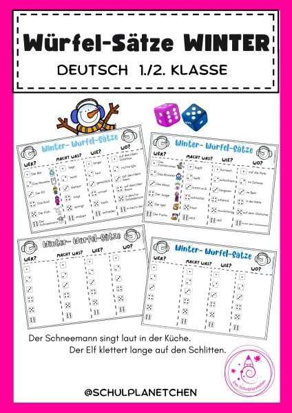 Wer singt laut im Iglu? Kreiere lustige Winter Würfelsätze