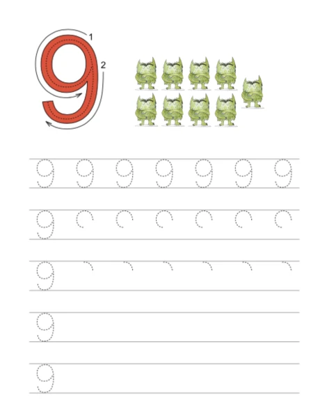 Cahier 1 à 9 - Monstre des couleurs