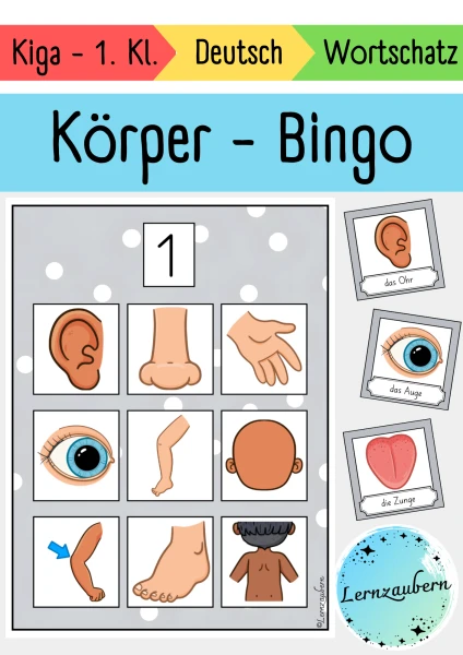 Bilderbingo: Körper / Körperteile