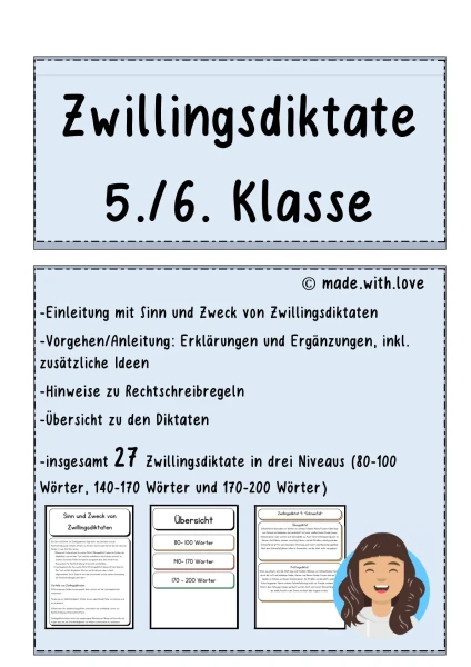 Zwillingsdiktate 5. und 6. Klasse