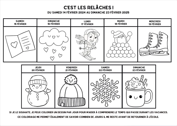 Coloriage de vacances - Relâches / Semaine blanche