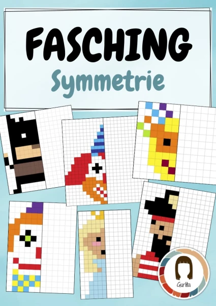 Pixelbilder: Fasnacht - Pixel-Art und Symmetrie