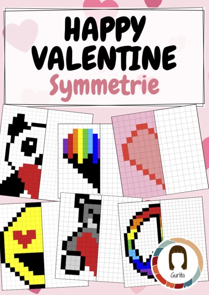 Pixelbilder: Valentinstag - Pixel-Art und Symmetrie