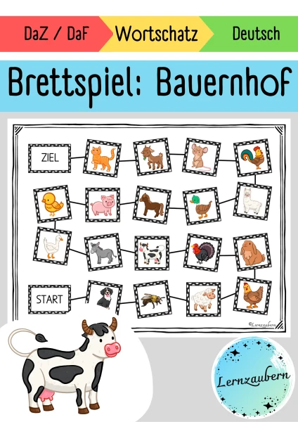 Wortschatz - Brettspiel Bauernhof