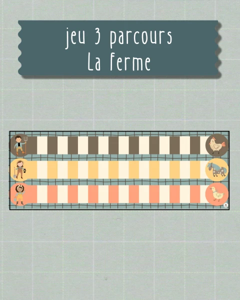 Jeu de plateau 3 parcours de LA FERME