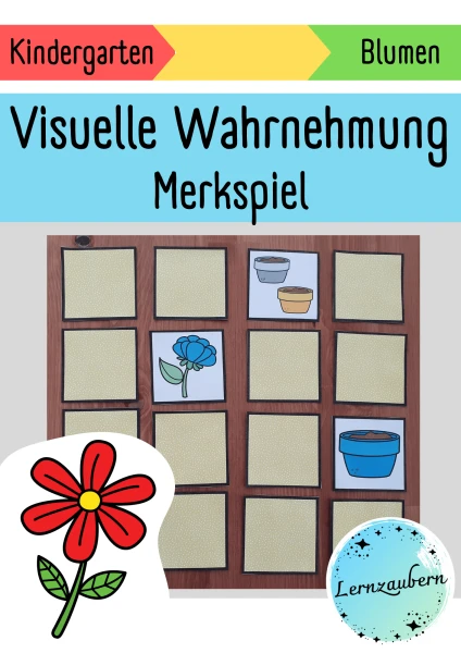 Merkspiel und Visuelle Wahrnehmung: Blumen / Frühling