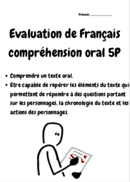 5p - évaluation français - compréhension orale