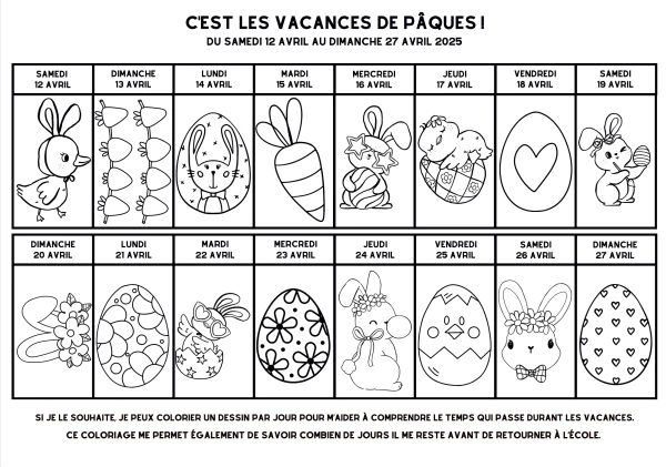 Coloriage des vacances de Pâques