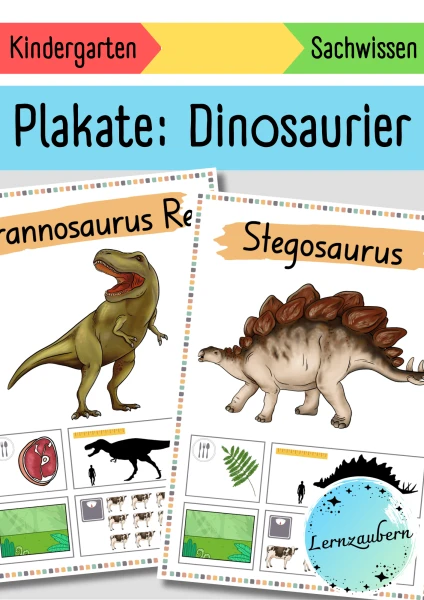 Plakate: Sachwissen Dinosaurier für den Kindergarten (Poster)