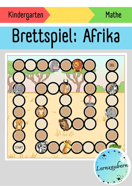 Brettspiel Afrika: Zählen und Vergleichen (Safari)
